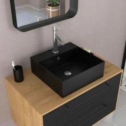 Aurlane Pack Meuble De Salle De Bain Caisson 2 Tiroirs + Vasque Carrée + Miroir - UBY 80cm 7 Aurlane Pack Meuble De Salle De Bain Caisson 2 Tiroirs + Vasque Carrée + Miroir - UBY 80cm -Paris Prix boutique B2CD 752
