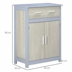 KLEANKIN Meuble De Salle De Bain Meuble De Rangement Bas Avec 1 Tiroir Et 1 Placard Double Porte MDF Gris Et Aspect Chêne Clair 8 KLEANKIN Meuble De Salle De Bain Meuble De Rangement Bas Avec 1 Tiroir Et 1 Placard Double Porte MDF Gris Et Aspect Chêne Clair -Paris Prix boutique B2CD 755