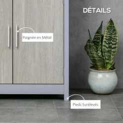 KLEANKIN Meuble De Salle De Bain Meuble De Rangement Bas Avec 1 Tiroir Et 1 Placard Double Porte MDF Gris Et Aspect Chêne Clair 10 KLEANKIN Meuble De Salle De Bain Meuble De Rangement Bas Avec 1 Tiroir Et 1 Placard Double Porte MDF Gris Et Aspect Chêne Clair -Paris Prix boutique B2CD 757