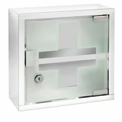 Wenko Armoire à Pharmacie En Inox - L. 25 X L. 25 Cm - Blanc