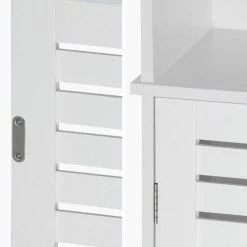 ALICE'S HOME Colonne De Rangement Salle De Bain - Rivage - 5 étagères. 1 Porte Ajourée. 5 Niveaux De Rangement 8 ALICE'S HOME Colonne De Rangement Salle De Bain - Rivage - 5 étagères. 1 Porte Ajourée. 5 Niveaux De Rangement -Paris Prix boutique B2CD 803