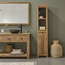 BOIS DESSUS BOIS DESSOUS Colonne En Teck Recyclé Massif