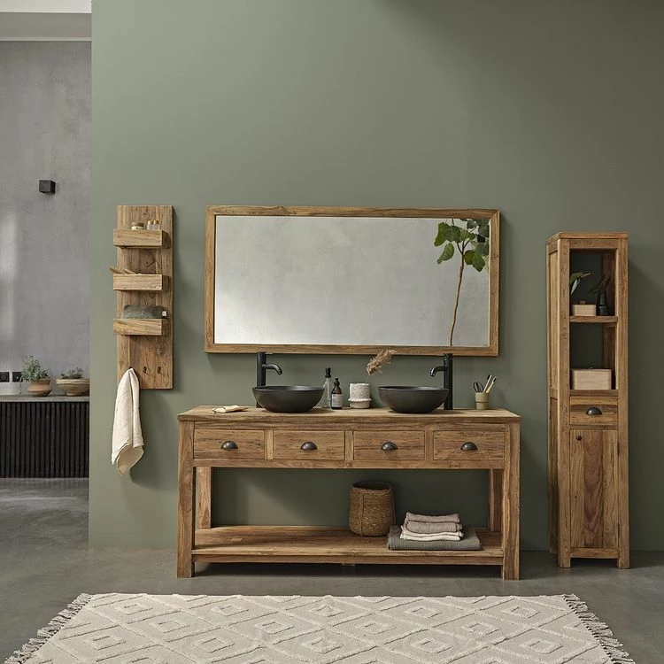 BOIS DESSUS BOIS DESSOUS Colonne En Teck Recyclé Massif 6 BOIS DESSUS BOIS DESSOUS Colonne En Teck Recyclé Massif – Image 6