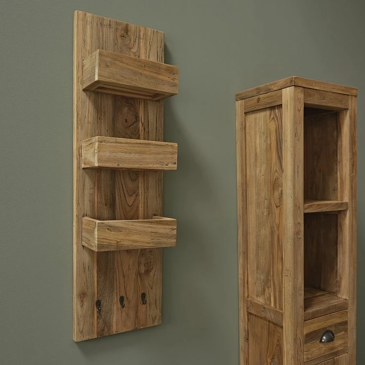 BOIS DESSUS BOIS DESSOUS Etagère Murale En Teck Recyclé Massif 3 BOIS DESSUS BOIS DESSOUS Etagère Murale En Teck Recyclé Massif – Image 3