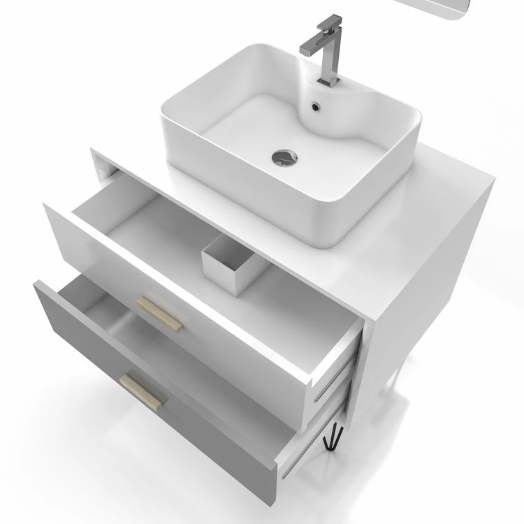 Aurlane MEUBLE SALLE DE BAIN SCANDINAVE BLANC ET GRIS 80 CM AVEC TIROIRS, VASQUE A POSER ET MIROIR 3 Aurlane MEUBLE SALLE DE BAIN SCANDINAVE BLANC ET GRIS 80 CM AVEC TIROIRS, VASQUE A POSER ET MIROIR – Image 3