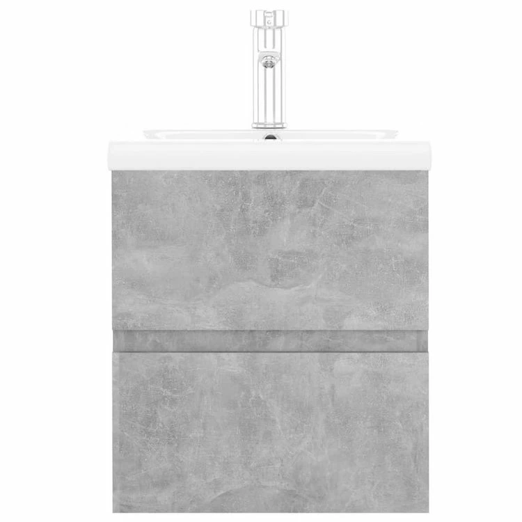 VIDAXL Armoire D'evier Avec Lavabo Integre Gris Beton Agglomere 4 VIDAXL Armoire D'evier Avec Lavabo Integre Gris Beton Agglomere – Image 4