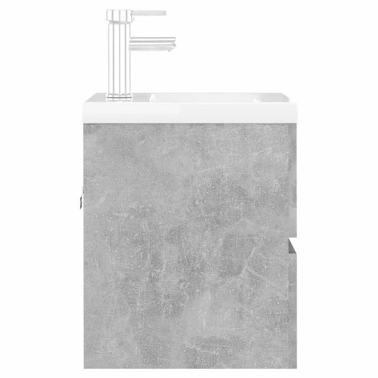 VIDAXL Armoire D'evier Avec Lavabo Integre Gris Beton Agglomere 5 VIDAXL Armoire D'evier Avec Lavabo Integre Gris Beton Agglomere – Image 5