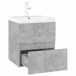VIDAXL Armoire D'evier Avec Lavabo Integre Gris Beton Agglomere 11 VIDAXL Armoire D'evier Avec Lavabo Integre Gris Beton Agglomere -Paris Prix boutique B2CD 888