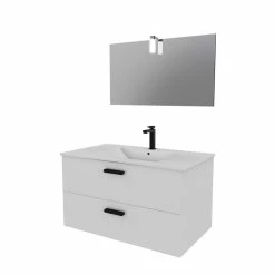 Aurlane Meuble Salle De Bains 80 Cm 2 Tiroirs Blanc Avec Vasque Blanche, Miroir Et Applique Led - BOX LED 5 Aurlane Meuble Salle De Bains 80 Cm 2 Tiroirs Blanc Avec Vasque Blanche, Miroir Et Applique Led - BOX LED -Paris Prix boutique B2CD 916