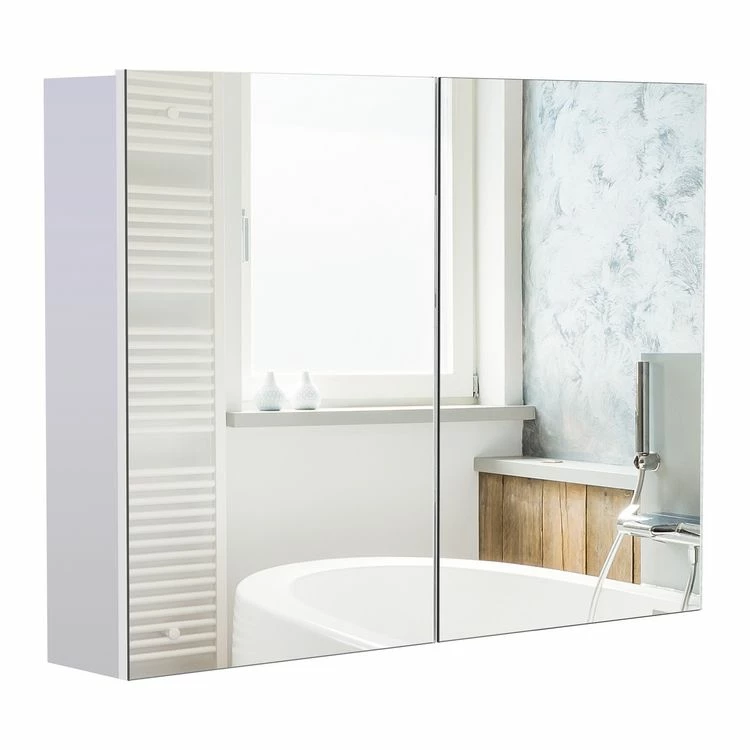 HOMCOM Armoire Miroir De Salle De Bain Armoire Murale Double Portes Et étagères Dim. 80L X 15l X 60H Cm MDF Blanc 1 HOMCOM Armoire Miroir De Salle De Bain Armoire Murale Double Portes Et étagères Dim. 80L X 15l X 60H Cm MDF Blanc