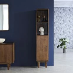 BOIS DESSUS BOIS DESSOUS Colonne De Salle De Bain En Mindi Massif Finition Noyer