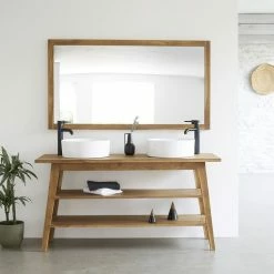 BOIS DESSUS BOIS DESSOUS Meuble Double Vasque En Teck Massif 160 Cm