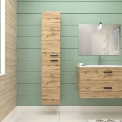 Aurlane Colonne De Douche En Mélaminé Décor Bois 25x30x150cm - BOX-IN Column