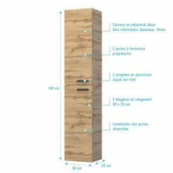 Aurlane Colonne De Douche En Mélaminé Décor Bois 25x30x150cm - BOX-IN Column 10 Aurlane Colonne De Douche En Mélaminé Décor Bois 25x30x150cm - BOX-IN Column -Paris Prix boutique B2CD 985